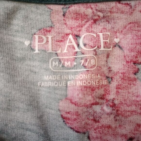 Childrens Place Long Sleeve Green Floral Dress sz M 7/8 Girls Pink RoseValentine - Picture 5 of 6